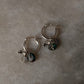 925 Sterling Silver Hill Tribe Handcrafted Coin Charm,Kingsman Turquoise ,Rawa Tribal Charm &Silver Ball -Removal Italian Hoops