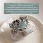 Handcrafted Larimar Statement Ring with Forest Details