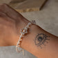 925 Sterling Silver Clear Quartz 4mm Silver Star Charm and Silver Disco Beads Bracelet - Beaded in Pure Silver 925 Wire