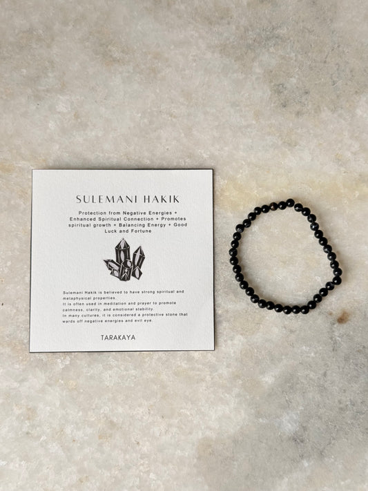 Natural Crystal Sulemani Hakik - Evil Eye 4mm Bracelet
