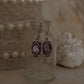 Boho style amethyst oval cut silver hook earrings
