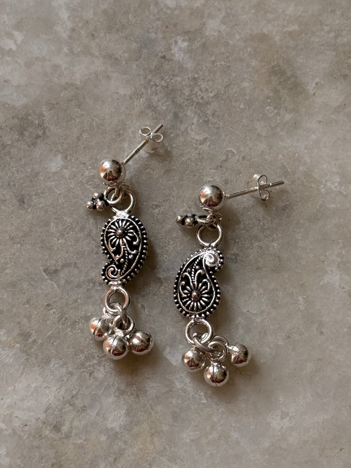 925 Sterling Silver Handcrafted Tribal Rawa Paisley Mix & Match Mandali Earrings