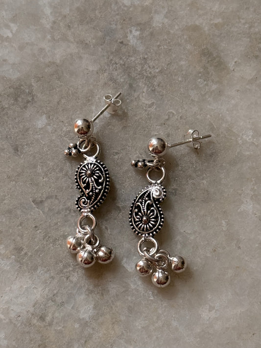 925 Sterling Silver Handcrafted Tribal Rawa Paisley Mix & Match Mandali Earrings