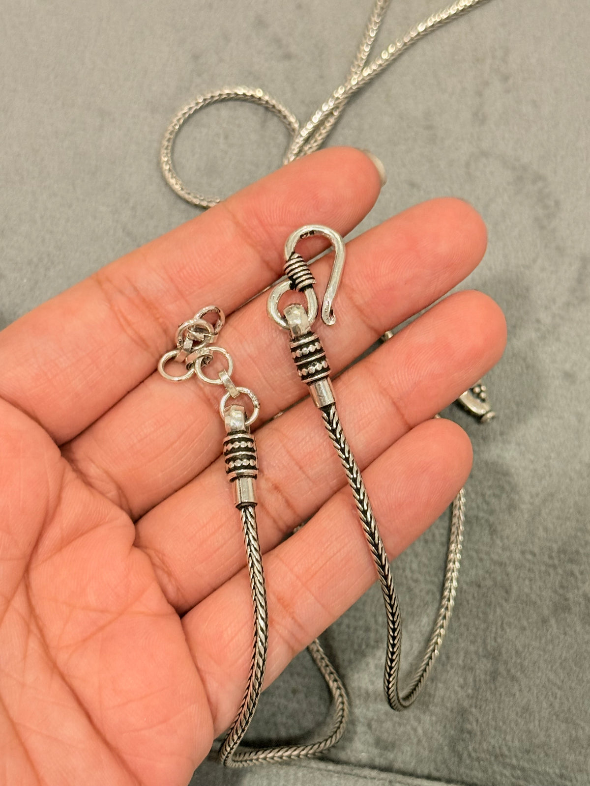 925 Sterling Silver Waist/ Hip Chain Tribal Antique Style - Daily Wear Sturdy - Fox Tail Chain Handcrafted