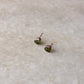 925 Sterling Silver Peridot Raw Uncut Studs Earrings