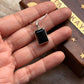 925 Sterling Silver Black Onyx Rectangle Unisex Pendant