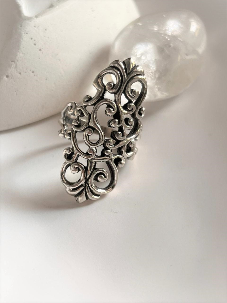 Vintage Fleur De Lis sterling silver ring