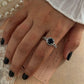 Stylish Black Onyx Silver Heart Ring