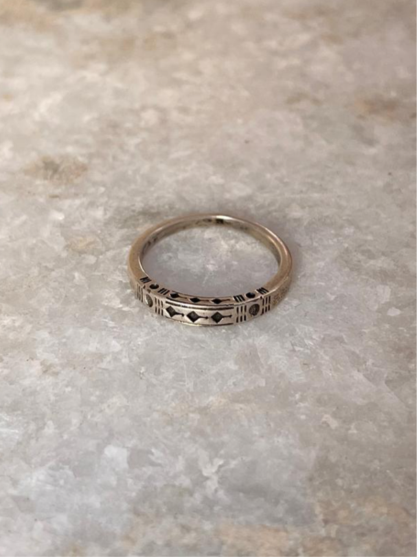Tribal Engraved Side 1 925 Sterling Silver Ring