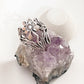 Bold big floral garden chunky silver ring with intricate design.