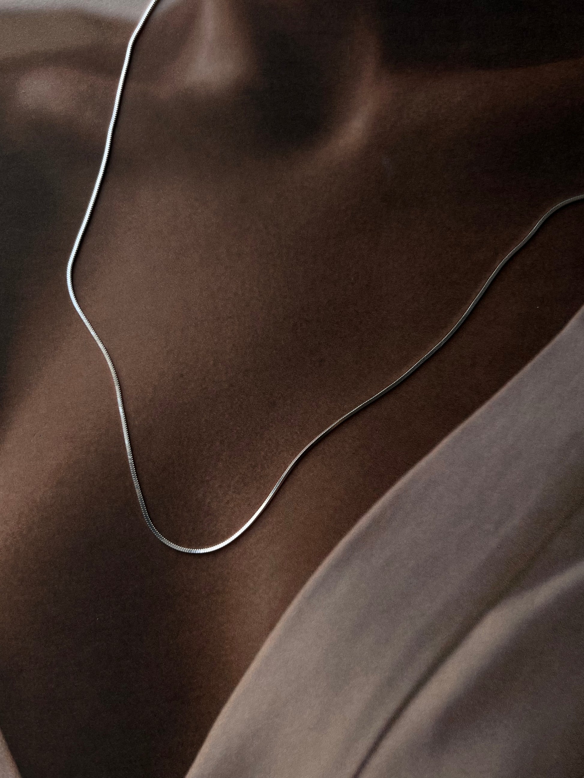 Sleek Flat Snake 925 Silver Chain Necklace