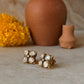 925 Sterling Silver Gold Plated Moissanite Polki Studs Earrings