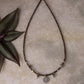 925 Sterling Silver Smokey Quartz 2mm & Hill Tribe Coin Charm & Silver Beads Handcrafted Necklace