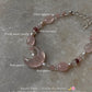 Moonlit Bloom ~Rose Quartz Crescent Moon, Clear Quartz & Pearl Crystal 925 Sterling Silver Bracelet