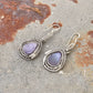 925 Sterling Silver Purple Geode Shiney Wire Wrap Gothic Handcrafted Hook Earrings