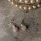 925 Sterling Silver Rose Quartz Tumble with Fresh Water Pearl Handcrafted Studs