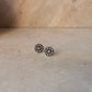 925 Sterling Silver Antique Plain Oxidised Boho Studs Earrings