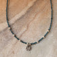 London Blue Topaz with Flower Charm 925 Sterling Silver Necklace