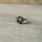 925 Sterling Silver Amethyst & Peridot Floral Wire Wrapped Handcrafted Ring