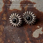 925 Sterling Silver Black Onyx Sun Statement Studs Earrings