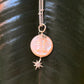 925 Sterling Silver Mother of Pearl Full Moon Face Carved White Topaz North Star Cable Dot Handcrafted Necklace