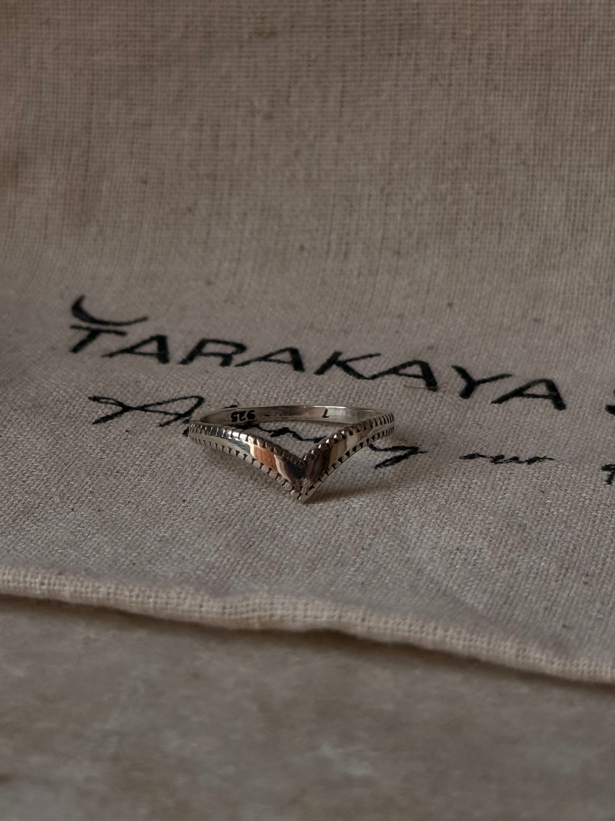 925 Sterling Silver New V Double Rawa Band Ring