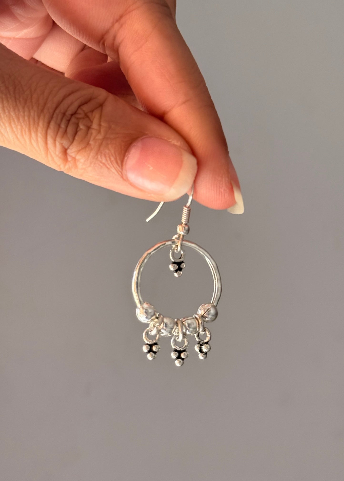 925 Sterling Silver Tribal Boho Rawa Charm Handmade Earrings