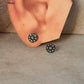 925 Sterling Silver Antique Plain Oxidised Boho Studs Earrings