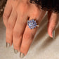 925 Sterling Silver Natural Tanzanite Faceted Big Flower Statement Ring