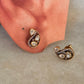 925 Sterling Silver Gold Plated Moissanite Polki Paisley Studs Earrings