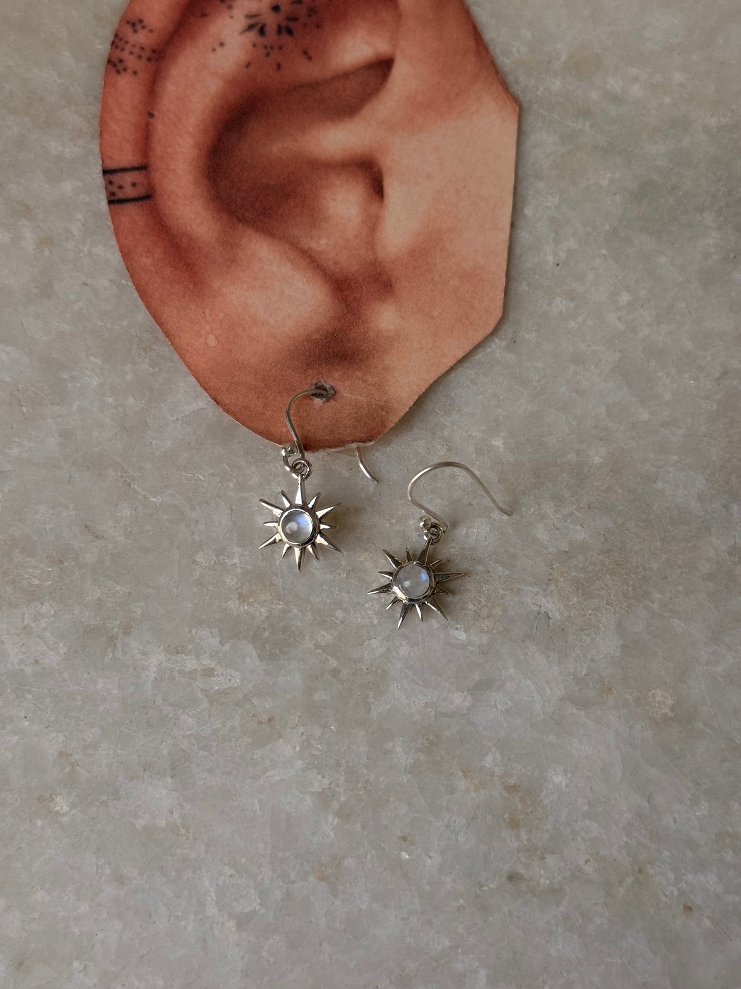 925 Sterling Silver Moonstone Sunshine Earrings