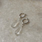925 Sterling Silver Clear Quartz Drop Carved Charm Italian Hoops Handcrafted
