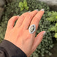 925 Sterling Silver Turquoise Marquise Boho Ring
