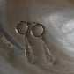 925 Sterling Silver Clear Quartz Drop Carved Charm Italian Hoops Handcrafted