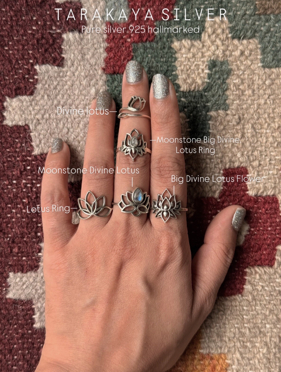 925 Sterling Silver Lotus Ring