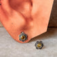 925 Sterling Silver South Screw Yellow Cz Flower Studs