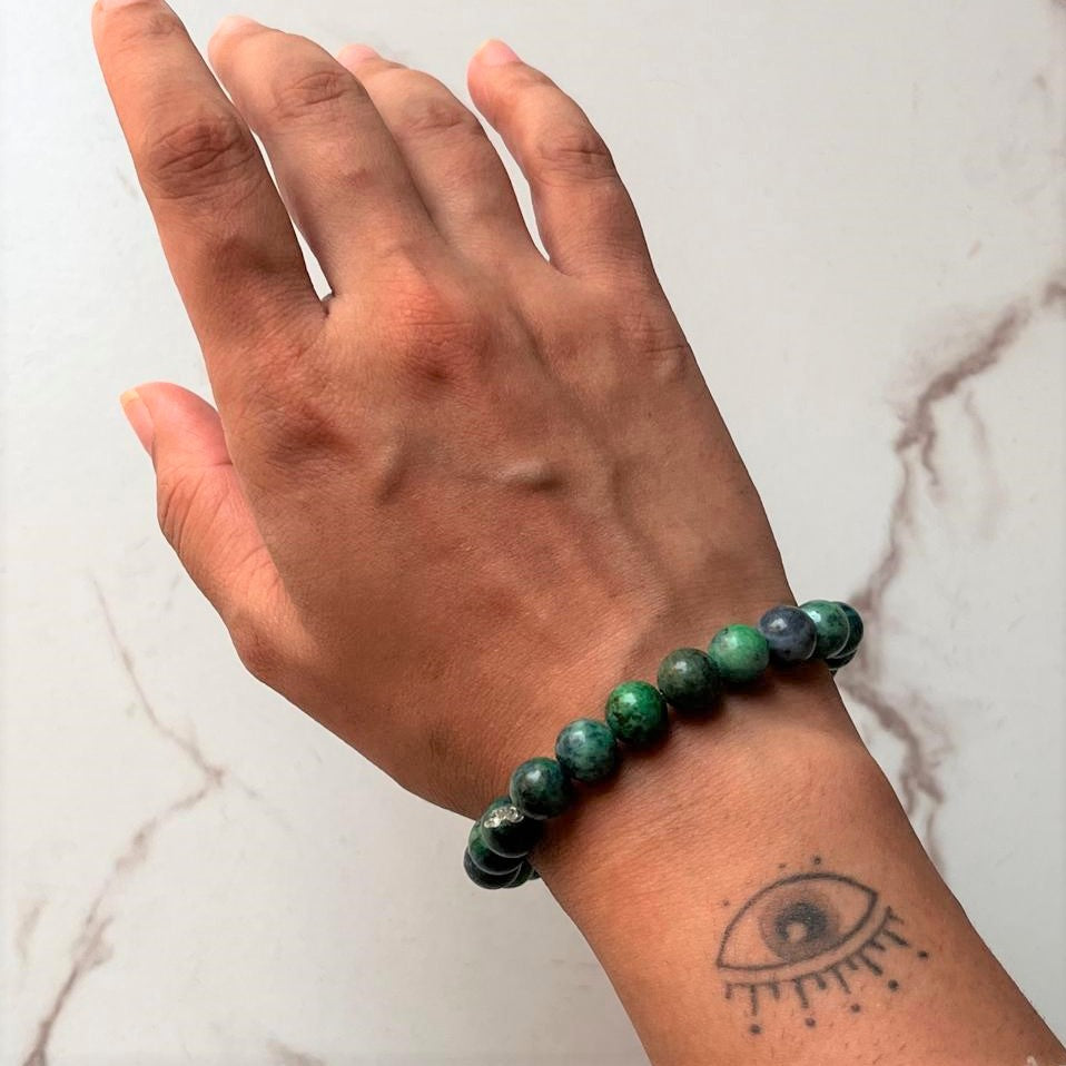 Handmade Azurite Crystal Bracelet 8MM