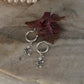 925 Sterling Silver Fresh Water Pearl, Aquamarine & Floral Hoops