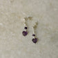 925 Sterling Silver Amethyst Heart, Clear Quartz & Pearl Stud Earrings