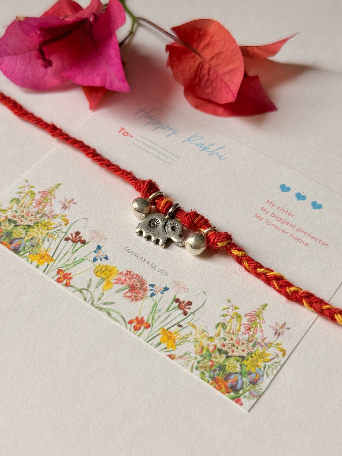 925 Sterling Silver Hill Tribe Hathi charm With Ghungroo / Musical charms - Reusable as Charm  Handcrafted Rakhi