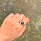 925 Sterling Silver Black Onyx Cuban Link Band Unisex  Ring