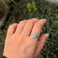 925 Sterling Silver Moonstone Oval Boho Ring