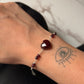 925 Sterling Silver Garnet Heart 4mm Handcrafted Bracelet
