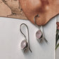Rose quartz boho hook earrings in 925 sterling silver
