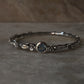 Unique blue topaz statement silver bangle handcrafted