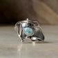 925 Sterling Silver New Larimar Molten Drip Ring