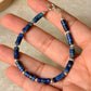925 Sterling Silver Lapis Lazuli Flat Tube Crystal Silver Balls Bracelet