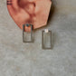 925 Sterling Silver Chunky Italian 2 in 1 Rectangular Statement Studs