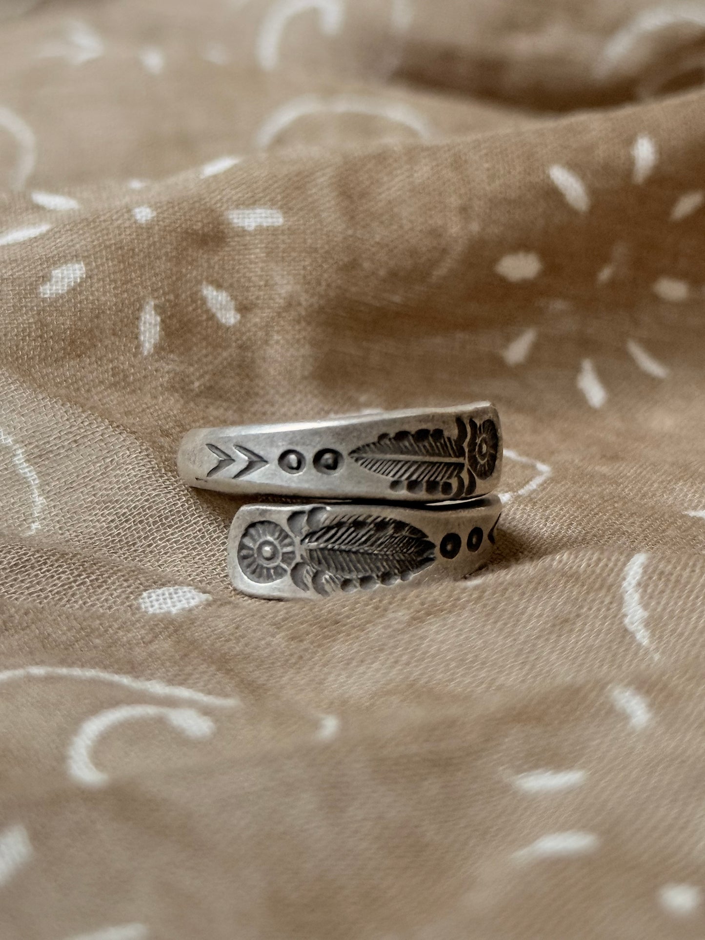 925 Sterling Silver Bohemian Hill Tribe Handcrafted Wild Sage Adjustable Ring