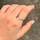 925 Sterling Silver Citrine Square Vintage Band Ring